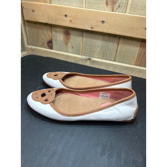 Sperry Womens Size 6M Leather Ballet Flats White & Brown - Picture 6 of 8